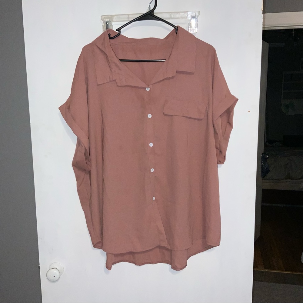 Salmon polo style shirt